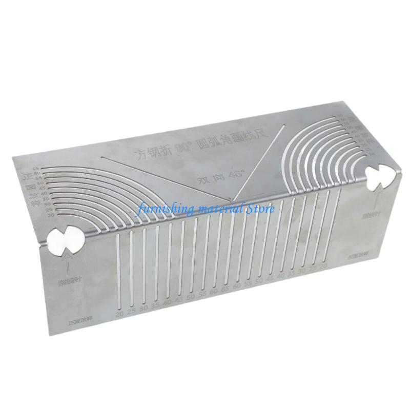 Y5GD Square Tube Folding Right Angles Drawing Tool Round Corners Line Drawer Tool