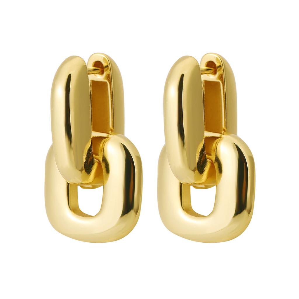 Elegant Geometric Interlocking Hoop Earrings Exquisite Versatile Studs Chic Jewelry Gift For Women