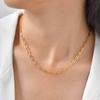 18K Gold Plated Stainless Steel Simple Wind Strap Chain Necklace Ladies Versatile Clavicle Chain Nc-2517