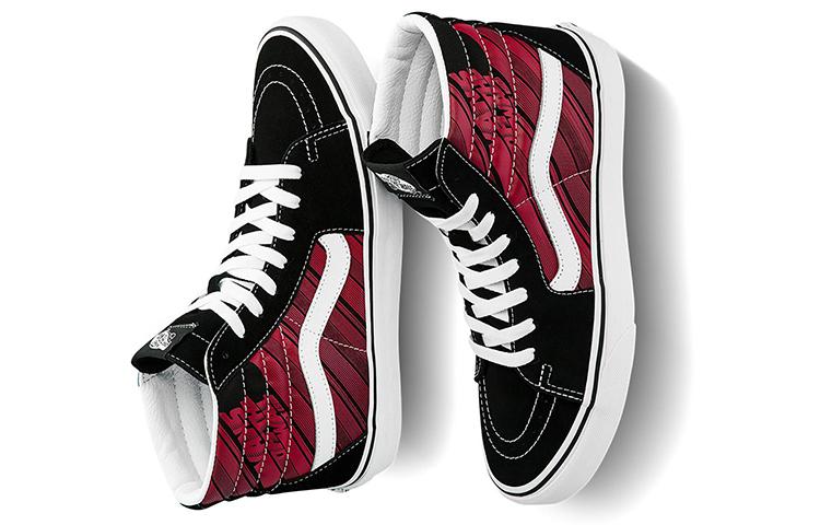 Vans SK8 Hi Retro Casual Skate Shoes Unisex Black Red VN0A4U3C2C5