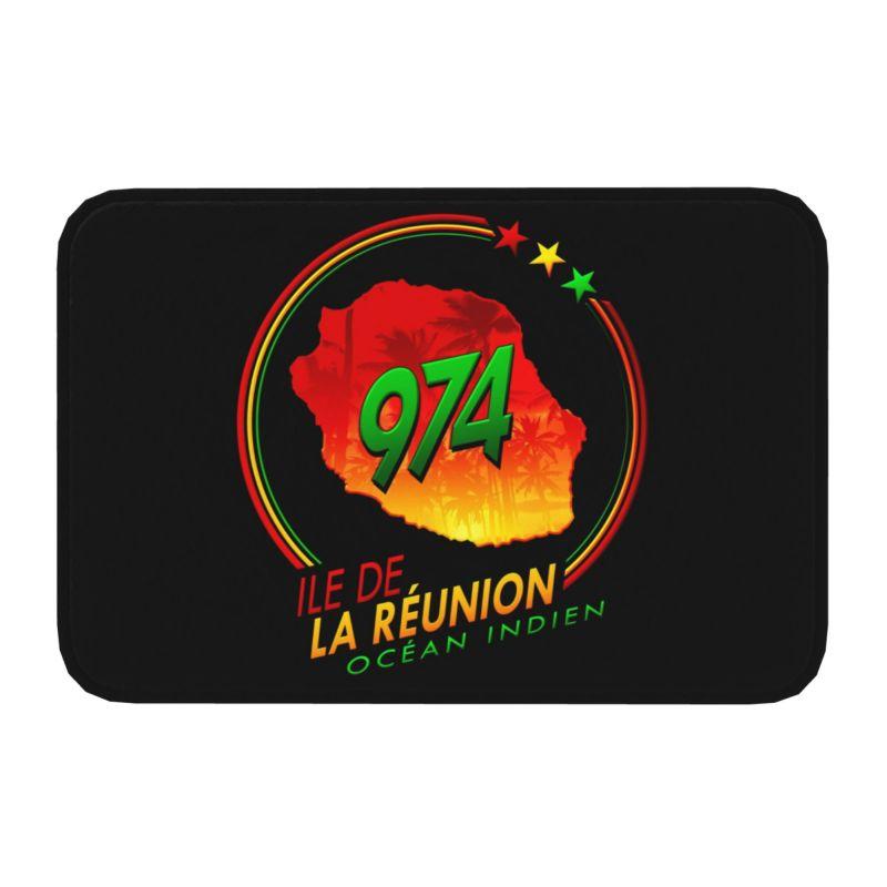 974 Réunion Insel Logo Haustür Fußmatte Eingang Innen Reunionesisch Stolz Badezimmer Küche Fußmatte Toilette Teppich Teppich