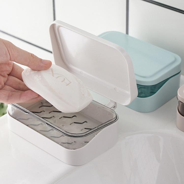 Double Layer Soap Holder with Drain - Light Luxury Design for Bathroom & Travel