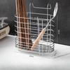Soporte para Palillos de Pared Vajilla Hogar Cesta para Palillos Sin Perforaciones Estante de Almacenamiento Cuchara Cocina Escurridor