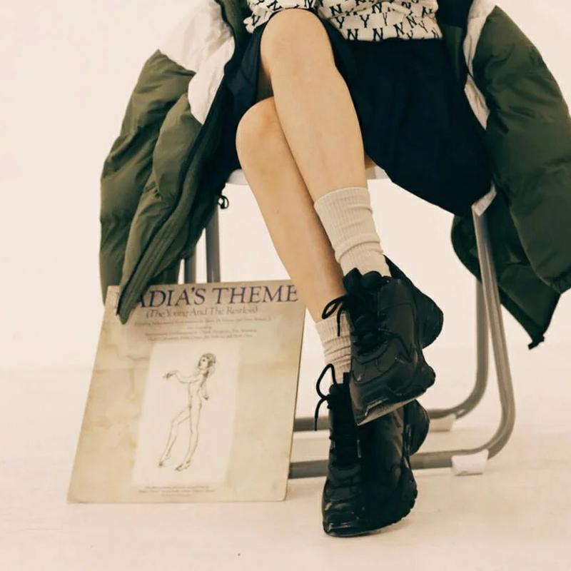 New MLB Big Ball Chunky Sneakers Unisex Low Top Black 32SHC9011-50L