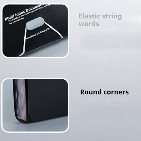 13-Pocket Accordion File Folder A4 Letter Size Large Capacity Paper Document Holder Waterproof Expanding File Organizer for School Office Supplies