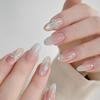 Nail Tips DIY Nails Short Long Nails Stick-on Artificial Nails Daily Nail Art Tips 1 Pcs Milky Ribbon