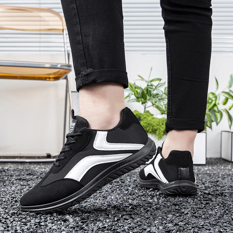 Vintage Flat Bottom Mens Retro Training Sneakers Colorblock Casual Sports Running Shoes