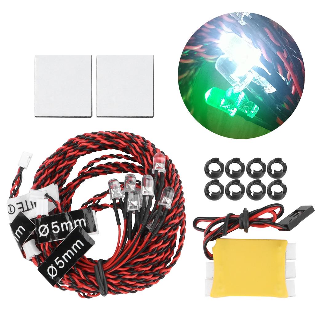 8pcs RC LED Flash Light Night Flight LED Lights Kit for RC Airplane Aircraft Plane