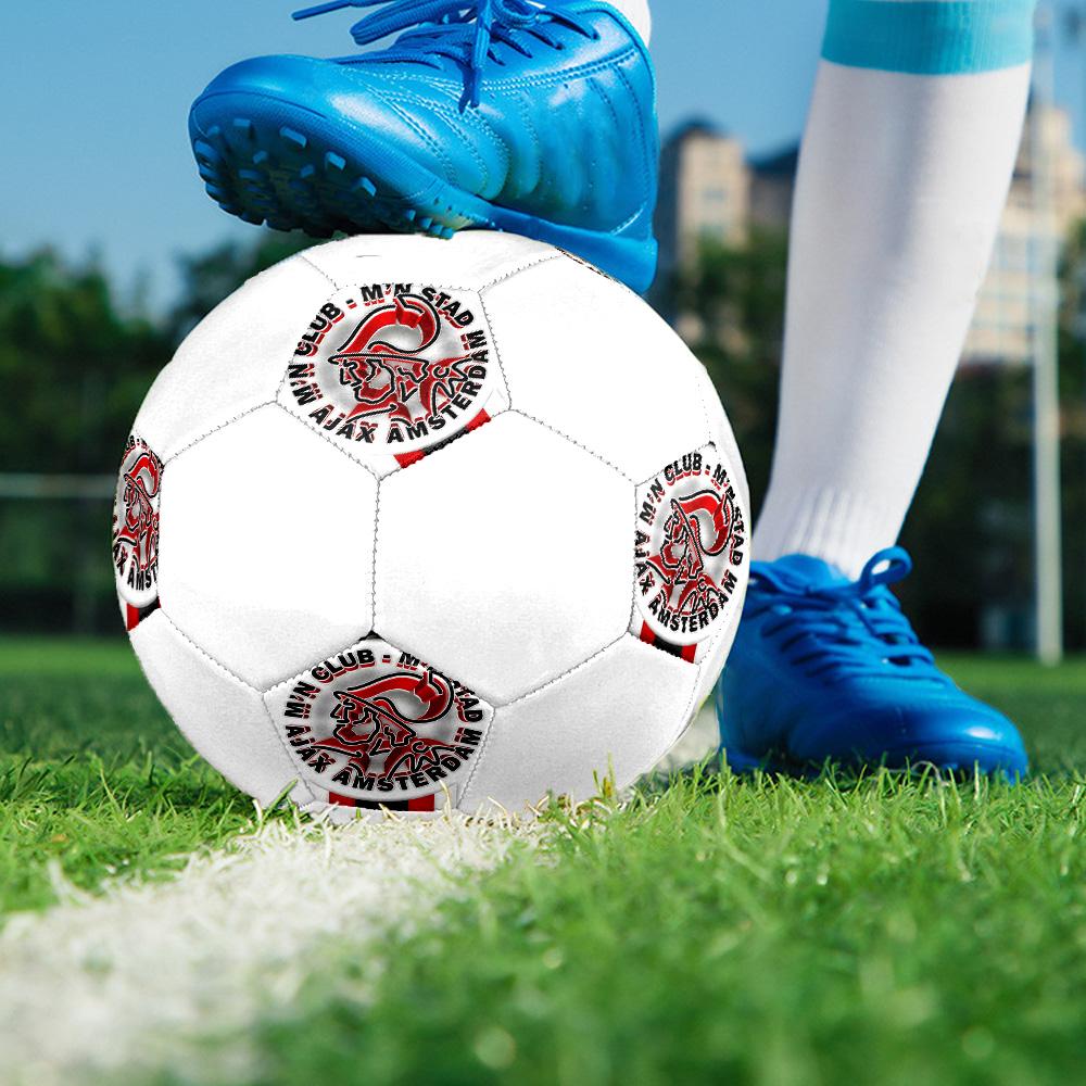 AFC Ajax Indoor Soccer Ball Colorful All Ages Machine Stitched PVC Competition Ready Durable High-Bounce