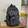 Large Capacity Plaid Backpack Women's Star Printed Student School Bag with Coin Purse