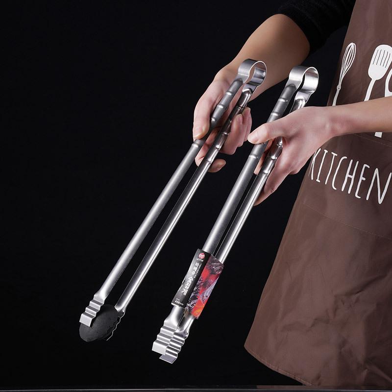 Grill Tongs Long Barbecue Grill Tong 45cm Barbecue Grill Tong Food Charcoal Trash Pickup Tong Kitchen Cooking Tool