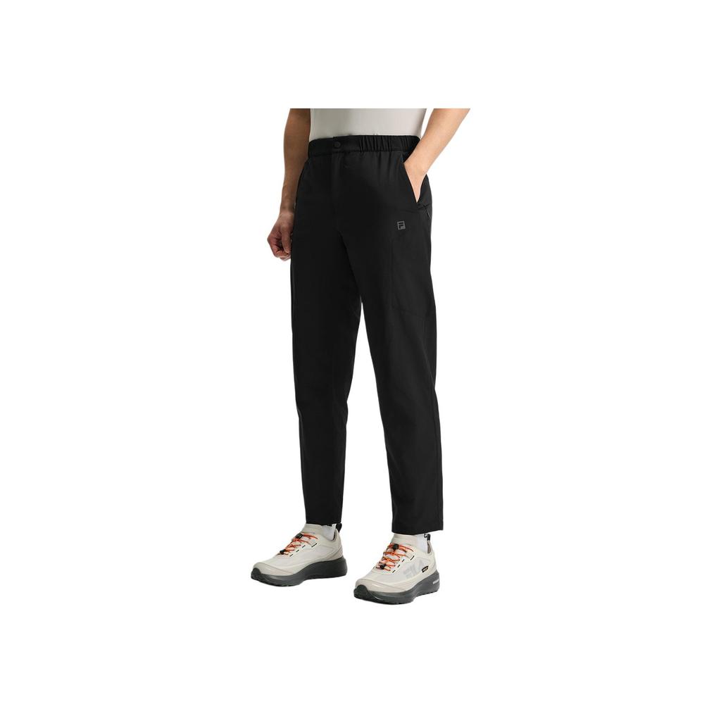 FILA SS25 Mens Outdoor Explore Series Logo Lace Woven Simple Mountain Outdoor Casual Pants Men pants Deep-Black A11M527801F-BK