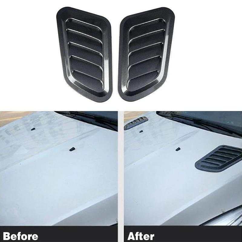 ABS Universal Car Decorative Cell Air Flow Intake Hood Scoop Bonnet Vent Cover Stickers Decoration Styling