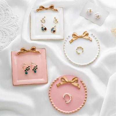 Resin Earrings Storage Tray Round Square Jewelry Dish New Jewelry Display Tray Jewelry