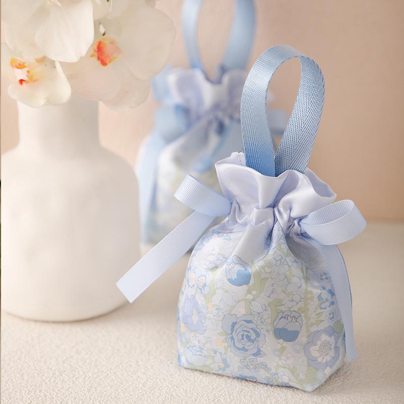 Wedding Candy Box and Bag Set - Reusable Cloth Bag and Empty Box for Wedding Favors and Packaging