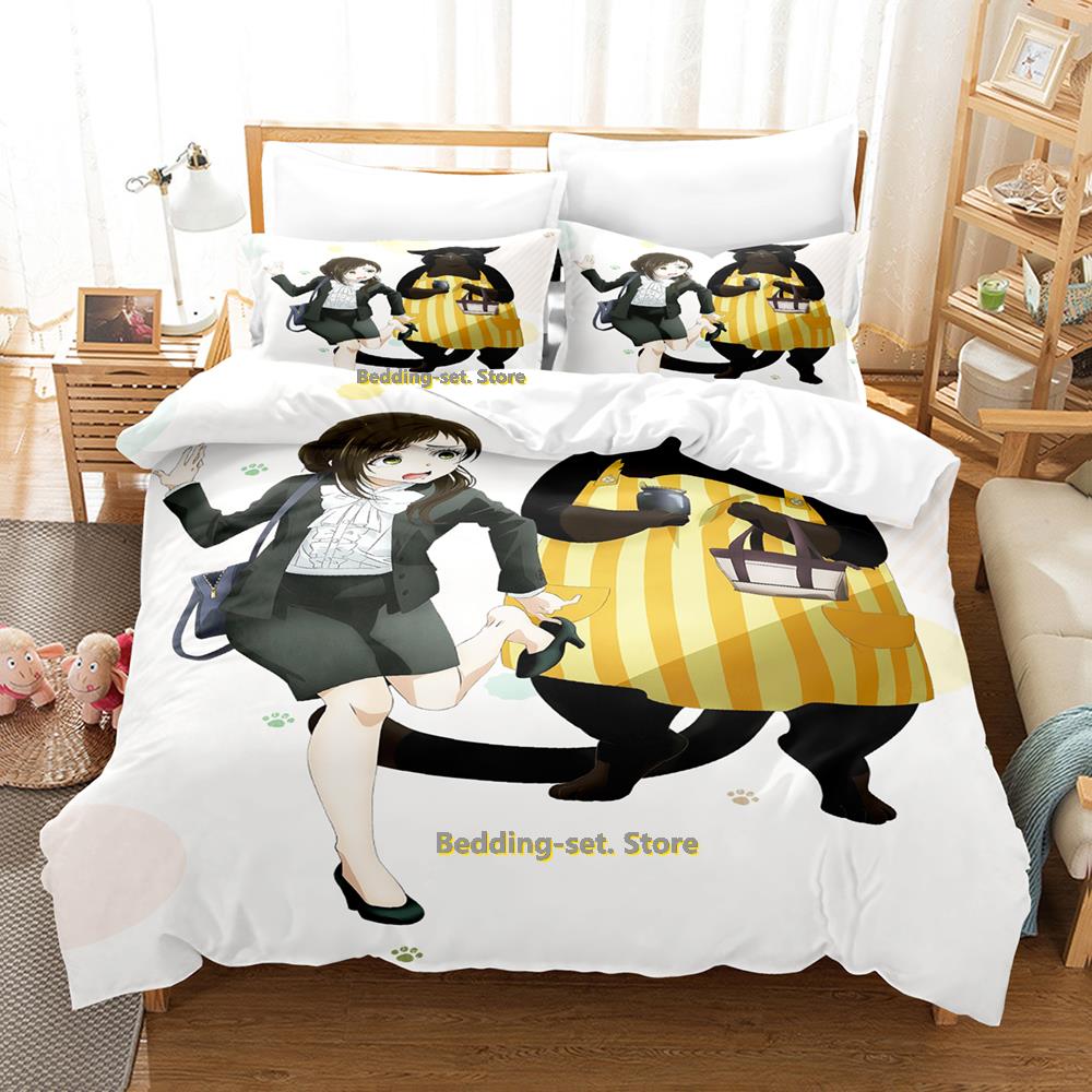

The Masterful Cat Is Depressed Again Today Bedding Set Cartoon Anime three-piece Set Adult Kid Bedroom Duvetcover Sets EU single(135x200cm)