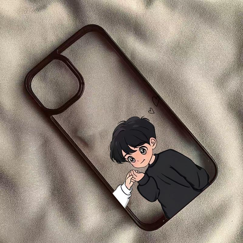 Sweet Girl & Boy Couple Paired Funda Iphone Case For iPhone 17 16 15Pro Max 11 12 13 14Pro Plus Shockproof Carcasa Iphone Shell