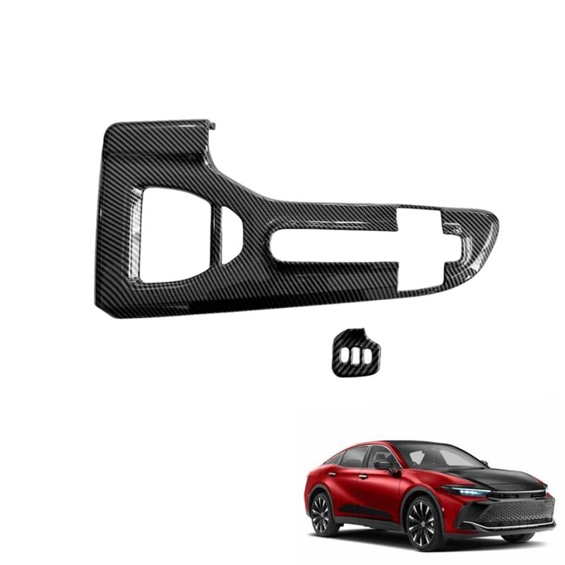 A03E-For Toyota Crown  2024 LHD ABS Carbon Fiber Console Gear Shift Knob Panel Cover Trim Interior Accessories