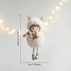 WTEMPO Charming Angel Round-Bellied Deer Antler Doll Hanging Pendents White Pink Christmas Ornaments Easy-Hang for Christmas Tree & Festive Party