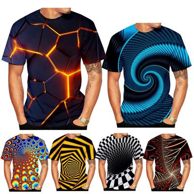 Nová móda Vertigo Hypnóza 3D potištěné tričko Muži a Ženy Léto Ležérní Krátký rukáv Barva Fluorescenční Tričko Top