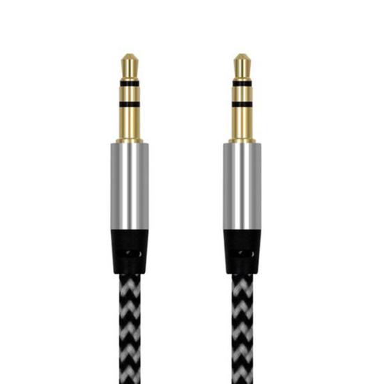 Braided Wire Male to Male 3.5mm Audio Cable AUX Line for Car Speaker Cell Phone