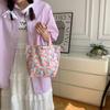 Korean Cloth Handbags Lunch Box Bag Women's Beauty Flower Canvas Bag Outside Shopping Toiletry Phone Oagnzier Storage Bags