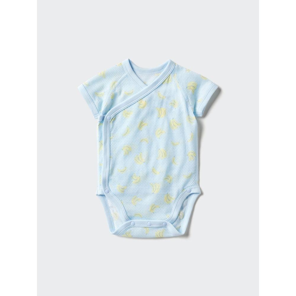 Uniqlo Japan Cotton Mesh Bodysuit Front Opening