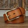 Men's Genuine Leather Top Grain Cowhide Belt with Pin Buckle - Casual, Versatile Korean Style for Middle-Aged and Young Trendsetters