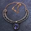 Russian Charoite Gemstone Handmade Copper Wire Wrap Jewelry Necklace 18" ET-4949