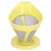 Coffee Strainer Stainless Steel Fine Grained Funnel Drip Type Coffee Machine Hand Flush Filter Powder FilterYellow