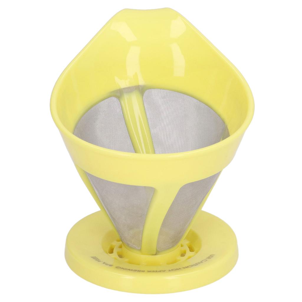 Coffee Strainer Stainless Steel Fine Grained Funnel Drip Type Coffee Machine Hand Flush Filter Powder FilterYellow
