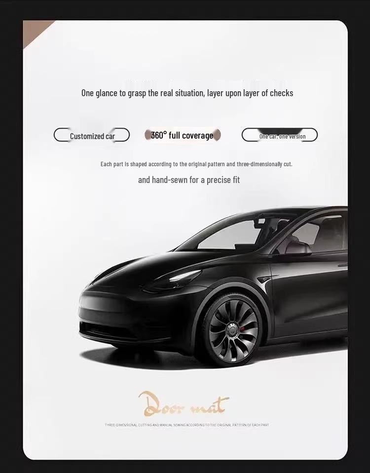 Durable Waterproof TPE Floor Mats for 2025 Tesla Model Y