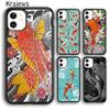 Krajews Japanese Koi Fish Soft Phone Case Cover For iPhone 17 Air 16 15 14 Plus 11 12 13 Pro Max Plus Coque Fundas
