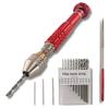 Kuriiro Pin Hand Precision Blade Plastic Model Krs7 15-Piece Set, Vise, Drill, 0.8-3.0mm Set, Drill, Tool, (RED)