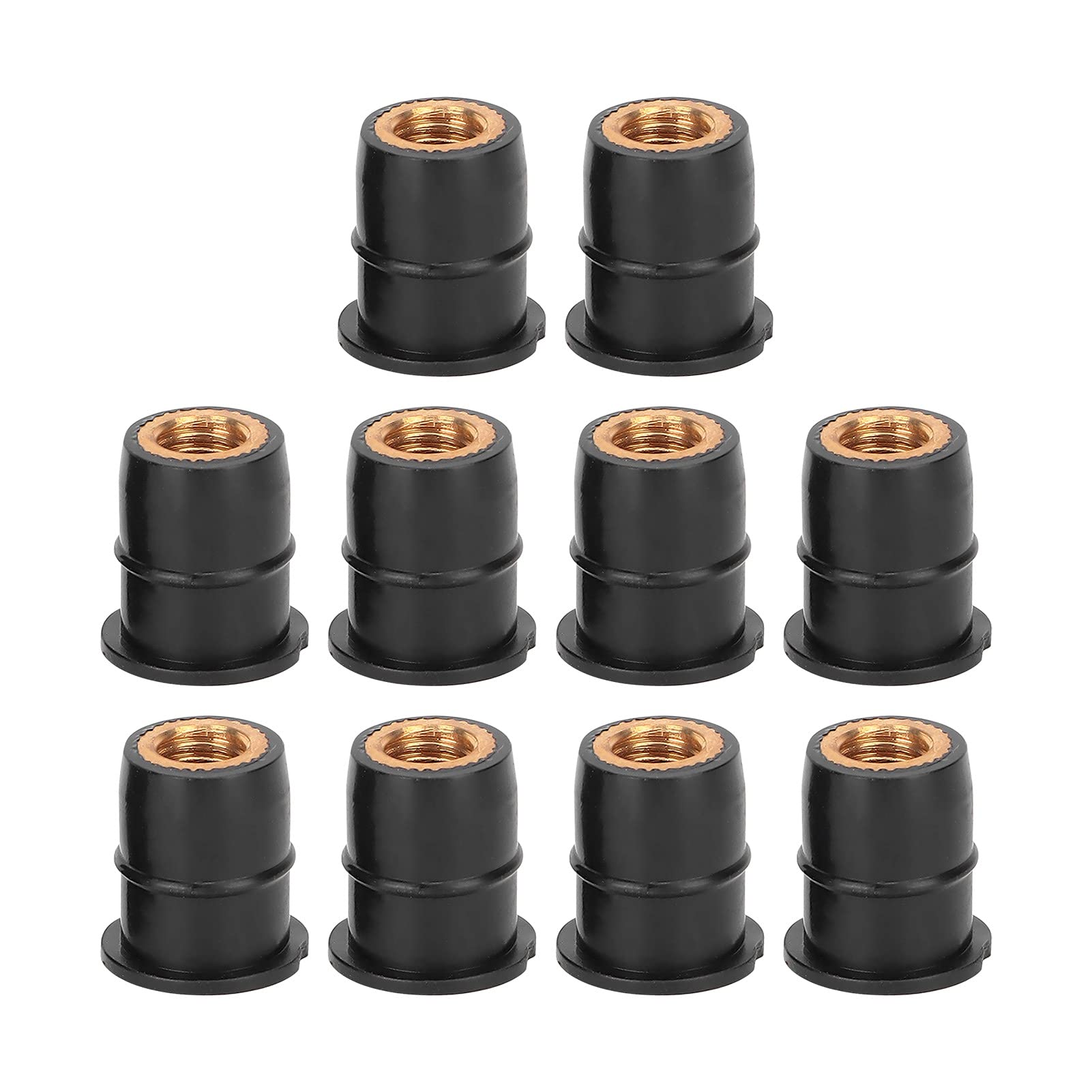 

Well Nut, Extension Nut 10PCS Wellnut M6x0.8mm Rubber Captive Brass (For Motorcycle ATV Windshield Body) normal