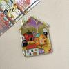 House Refrigerator Magnets Vintage Magnet, Colorful Fairy Tale Town Miniature Home Ornaments Fridge Magnetic Kitchen Decoration Accessories Magnet