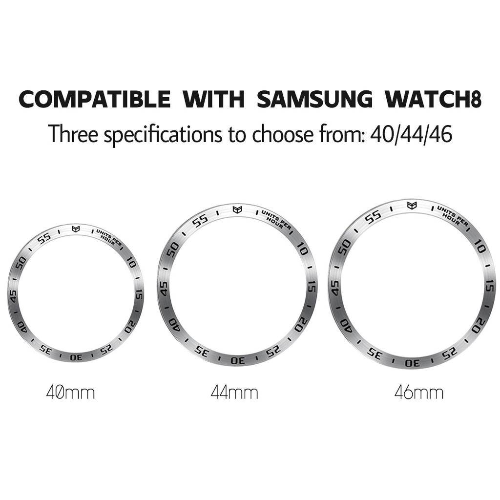 Metall-Lünettenring für Samsung Galaxy Watch 8 7 6 5 4 44mm 40mm Zeit-/Geschwindigkeits-Skalenrahmen Schutzring für Galaxy 8 6 Classic 46mm