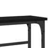 Console Table with Shelf Black Oak Effect 75 x 19.5 x 75 cm