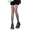 Ultra-Thin Black Silk Garter Stockings with Red Trim - Sexy One-Piece Women's Lingerie