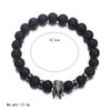 Couple Distance Black Lava Beads Handmade Bracelets Charm Crown Men's Natural Stone Bracelet Women Yoga Jewelry Gift