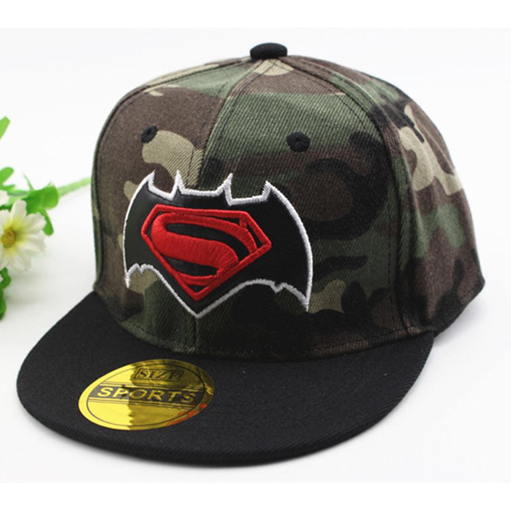 Kids Boys Girls Cartoon Embroidery Camouflage Adjustable Hip Hop Baseball Cap