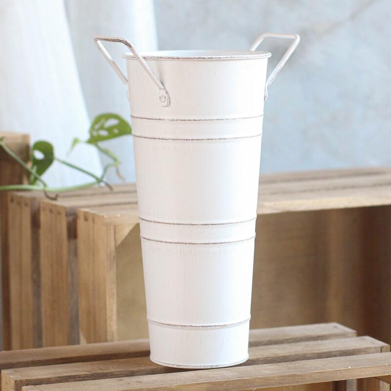 MOJY Vintage Metal Flower Bucket Vase
