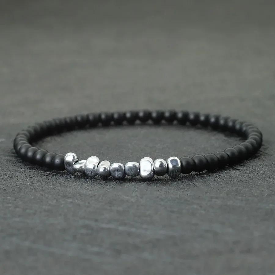 4mm Small Beaded Minimalist 4mm Stone Beads Bracelet Unisex Lucky Red Howlite Strand Braslet Natural Tiger Eyes Lava Gemstone Braclet Joias