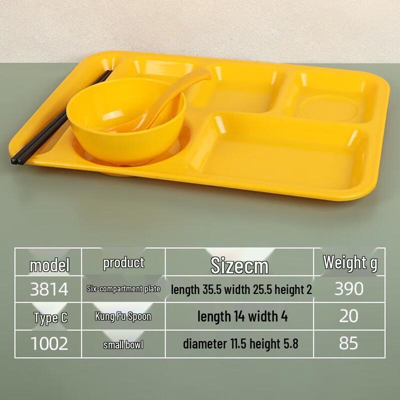 Прямоугольный многосекционный меламиновый поднос для столовой