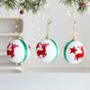 3PCS/SET Flocked Christmas Tree Ornament Snowman/Santa Claus/Elk Cartoon Christmas Hanging Ball Shimmer Colorful