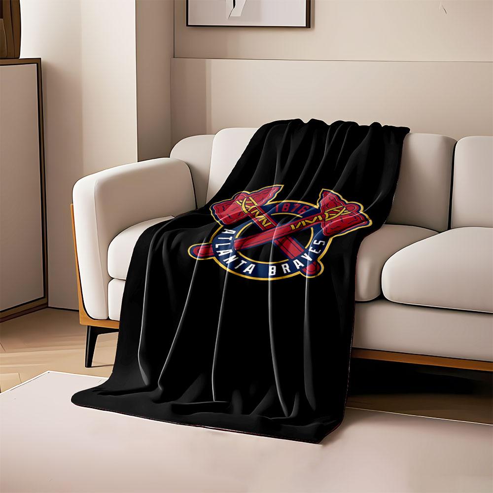 Atlanta Braves Logo Blanket Print Blanket Soft and Cozy Perfect for the Living Room Bed Sofa or a Nap,gift