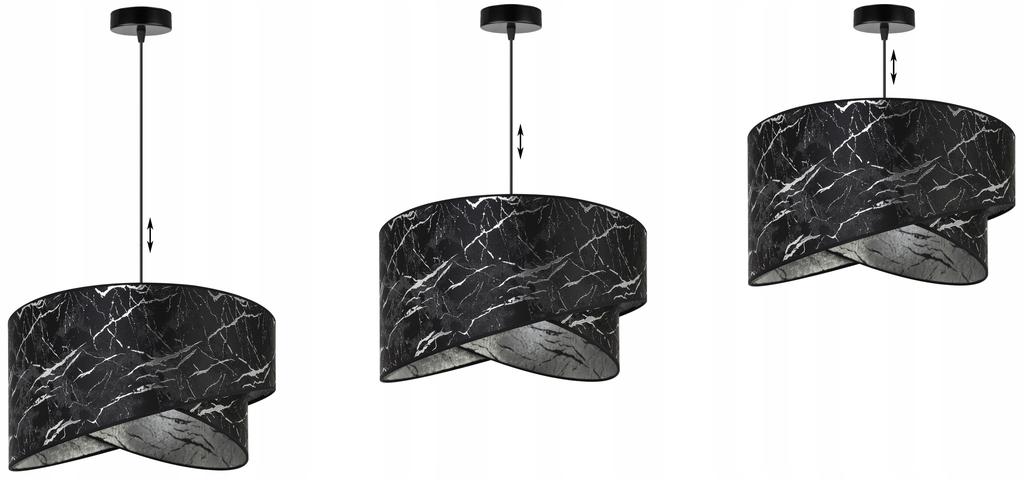 CEILING HANGING LAMP, SILVER MARBLE LAMPSHADE