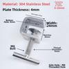 1pc T-Shaped Square Clamp 304 Stainless Steel Fixed Holder Clip C-clamp  Hardware Fasteners