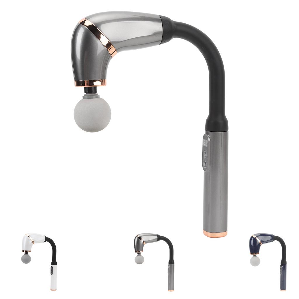 Massage Gun with Extension Handle U Shaped Deep Tissue 4 Massage Heads 6 Speed Levels Percussion Mas