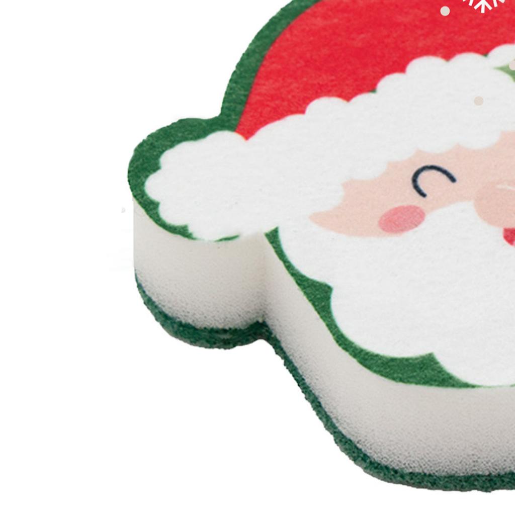 Cleaning Sponge Rubs Christmas Cartoon Cleaning Sponge Wood Pulp Cotton Cleaning Brush Kitchen Bathroom Household Clean